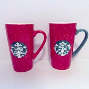 Starbucks Red And Green Logo Mugs-Nwot
